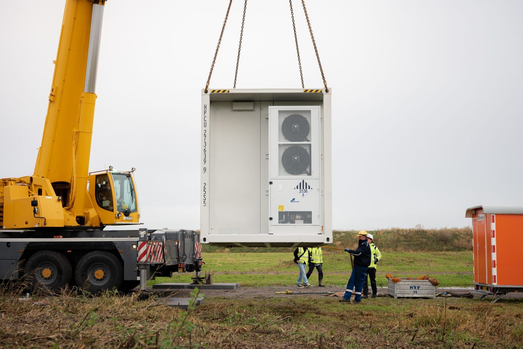 Overzicht van de bouwplaats op de Energiecampus Leeuwarden